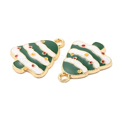クリスマス合金エナメルペンダント  カドミウムフリー＆ニッケルフリー＆鉛フリー  ゴールドカラー  クリスマスツリー  20x16x2mm  穴：1.6mm&nbsp;FIND-C037-02E-G