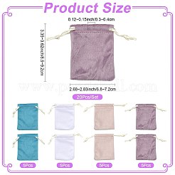 20Pcs 4 Colors Velvet Jewelry Drawstring Storage Pouches&nbsp;FB-FSEC6E-01