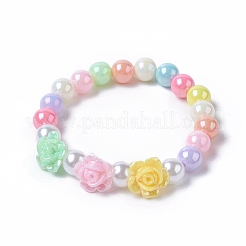 Kids Acrylic Beaded Stretch Bracelets&nbsp;BJEW-JB04837-M