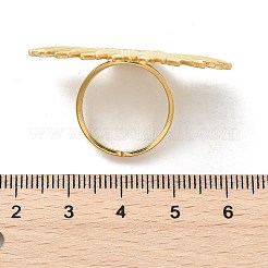 女性用フラワー 304 ステンレススチール ホワイトシェル 指輪  イオンプレーティング（ip）  18KGP本金メッキ  26.5x40mm  内径：17mm&nbsp;RJEW-G346-11G-02
