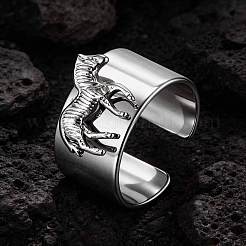 304ステンレススチールカフオープンリング  ステンレス鋼色  シマウマ  内径：15~20mm&nbsp;WG9FB77-02