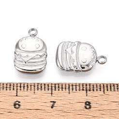 304ステンレススチールチャーム  変色防止  ハンバーガーチャーム  ステンレス鋼色  15x10x3mm  穴：1.8mm&nbsp;STAS-T067-75P