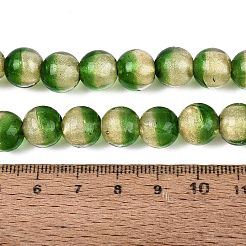 Handmade Lampwork with Gold Powder Beads Strands&nbsp;LAMP-N037-06B-04