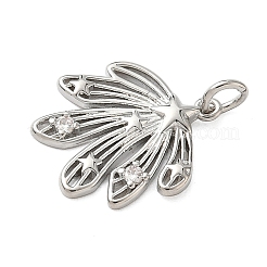 Brass Micro Pave Clear Cubic Zirconia Pendants&nbsp;KK-A273-33P