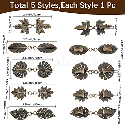 5Pcs 5 Styles Alloy Cardigan Clips&nbsp;AJEW-SC0004-38AB