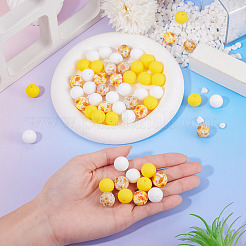 60pcs 4 Styles Silicone Beads Round Rubber Bead 15MM Loose Spacer Beads for DIY Supplies Jewelry Keychain Making&nbsp;FIND-TA0010-30C