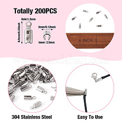 304 Stainless Steel Folding Crimp Ends&nbsp;X1-STAS-P107-07P