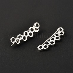 合金ダングルピアス  リング  銀  20x6mm  ピン：0.6mm&nbsp;EJEW-F270-06S