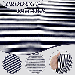 ストライプ柄の綿布生地  DIY人形服作り  ブルー  1610mm&nbsp;DIY-WH0888-235A