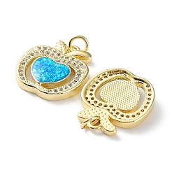 Rack Plating Brass Micro Pave Cubic Zirconia Fruit Pendants&nbsp;KK-C041-20G