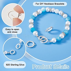 スターリングシルバーのスプリングゲート925個（リング付き）  925銀メッキ  12~14x7~10x2.5mm  穴：1~1.4mm  1個/スタイル&nbsp;FIND-PH0021-77B