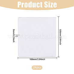 正方形の木の絵のリネンパネル  空白の製図板  油絵具・アクリル絵具用  ホワイト  100x100x9mm&nbsp;LS-DIY-WH0622-483A