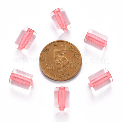 透明なアクリルビーズ  コラム  ライトコーラル  10x7.5mm  穴：1.8mm  約950個/500g&nbsp;TACR-S154-17A-52