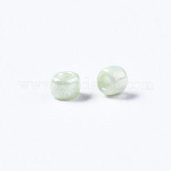 12/0 ガラスシードビーズ  焼き付け塗料  丸い穴  ラウンド  薄緑  2~3x1.5~2mm  穴：0.8mm  約450g /ポンド&nbsp;SEED-S060-A-971