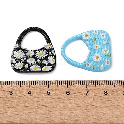 プリント合金ペンダント  ミックスカラー  バッグ  27x25x4mm  穴：13x15mm&nbsp;FIND-C089-02A
