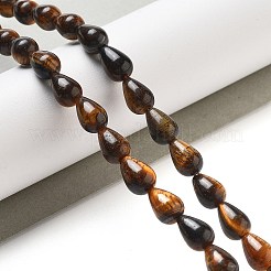 天然石タイガーアイビーズ連売り  ティアドロップ  9x6mm  穴：1.2mm  約44個/連  15.75''（40センチメートル）&nbsp;G-B106-A24-01