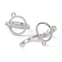 Rack Plating Brass Pave Clear Cubic Zirconia Bead Cage Pendants&nbsp;KK-G464-10P