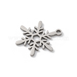 クリスマス 201 ステンレス ペンダント  スノーフレークチャーム  レーザー切断  変色防止  ステンレス鋼色  18x14x1mm  穴：1.5mm&nbsp;STAS-S157-02G-P