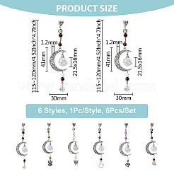 6Pcs 6 Style Moon Perfume Bottle Urn Ashes Tibetan Style Alloy Pendant Decorations&nbsp;HJEW-AB00227