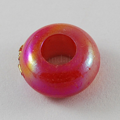 Large Hole Opaque AB Color Acrylic Rondelle European Beads&nbsp;SACR-R697-M44