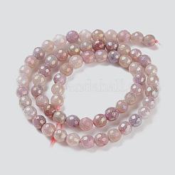 Round Natural Electroplated Strawberry Quartz Beads&nbsp;G-P447-B04-01