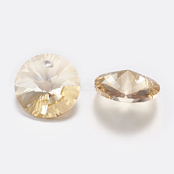 Faceted Glass Rhinestone Charms&nbsp;RGLA-F049-6mm-001GS