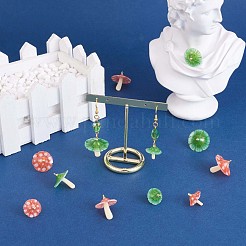 12 個きのこチャームペンダントアクリルきのこチャームカラフルなジャンプリングジュエリーネックレスブレスレットイヤリング作る工芸品  ミックスカラー  23x22mm&nbsp;JX312A