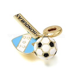 Football Theme Brass & Enamel European Dangle Charms&nbsp;KK-CBA8E93-01B