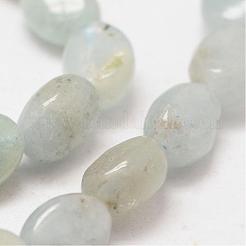 Oval Natural Aquamarine Bead Strands&nbsp;G-O139-02A