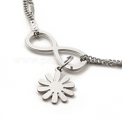 Non-Tarnish 304 Stainless Steel Charm Anklet&nbsp;AJEW-C021-12P