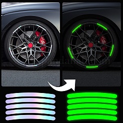 プラスチック製レーザー反射車のホイールリムステッカー  ホイール粘着ストリップステッカー  外装アクセサリー  カラフル  90x7mm  20個/セット&nbsp;AJEW-WH20033-099D