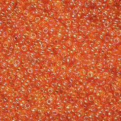 12/0 FGBグレードAラウンドガラスシードビーズ  透明色の虹  ダークオレンジ  12/0  2x1.5mm  穴：0.9mm  約30000個/袋&nbsp;SEED-Q010-F536