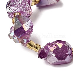 Electroplated Raw Rough Natural Amethyst Beads Strands&nbsp;G-Z131-J02-08