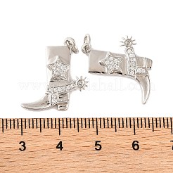 Rack Plating Brass Micro Pave Clear Cubic Zirconia Pendants&nbsp;KK-H486-19P