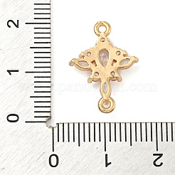 真鍮舗装クリアキュービックジルコニアコネクタチャーム  18KGP本金メッキ  花  18.5x13.5x3mm  穴：1.2mm&nbsp;ZIRC-U004-02G-02