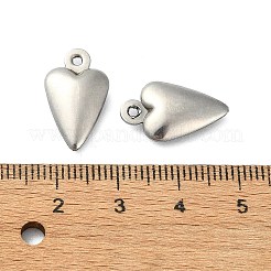 変色しない304ステンレススチールペンダント  ハートチャーム  ステンレス鋼色  18x10.5x4mm  穴：1.4mm&nbsp;STAS-L024-009P