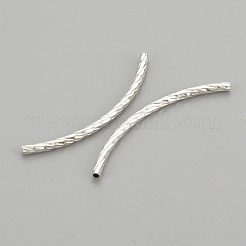 925スターリングシルバービーズ  チューブ  ファンシーカット  銀  20x1.5mm  穴：1mm&nbsp;LS-STER-S002-01