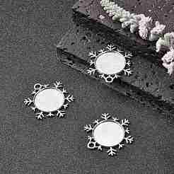 Christmas Ornaments Alloy Snowflake Pendant Cabochon Settings&nbsp;TIBEP-O006-29AS
