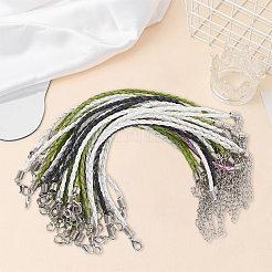 50Pcs Trendy 3MM Round Braided Imitation Leather Cord Bracelet Making&nbsp;BJEW-CL0001-45