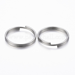 変色しにくい304ステンレススチール製スプリットリング  ダブルループ丸カン  ステンレス鋼色  16x2mm  内径約14mm&nbsp;STAS-H413-07P-E