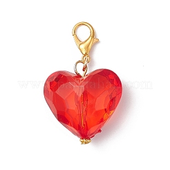 Transparent Acrylic Heart Pendant Decorations&nbsp;HJEW-JM04124