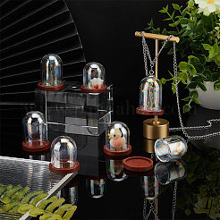 8 Sets 2 Style Iridescent Glass Dome Cover&nbsp;DJEW-PH0001-25