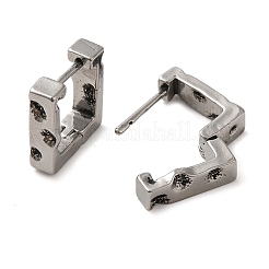 変色しない316サージカルステンレススチールフープピアス  長方形  ステンレス鋼色  15.5x5mm&nbsp;EJEW-Q795-02AS