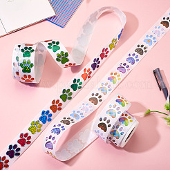 2 Rolls 2 Colors Dog Paw Print Paper Stickers&nbsp;DIY-TA0011-56
