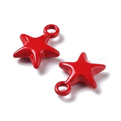合金ペンダント  スプレー式塗料  スター  クリムゾン  14x11x3.5mm  穴：1.8mm&nbsp;PALLOY-H134-47
