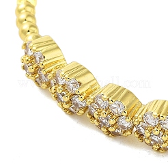 Brass Micro Pave Cubic Zirconia Cuff Bangles&nbsp;BJEW-E095-05G