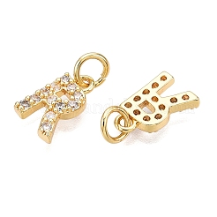 Brass Micro Pave Clear Cubic Zirconia Charms&nbsp;KK-ZX025-07R