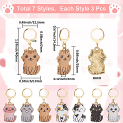 Alloy Enamel Pendants Cat Charms Locking Stitch Marker&nbsp;HJEW-SC00110