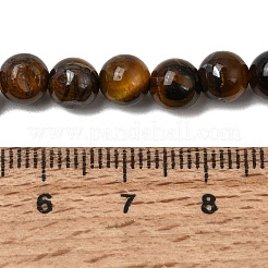 天然石タイガーアイラウンドビーズ連売り  6.5mm  穴：1mm  約59~61個/連  15インチ&nbsp;X-G-S177-6mm