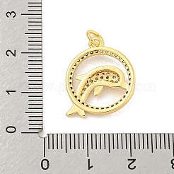 Rack Plating Brass Micro Pave Clear Cubic Zirconia Pendants&nbsp;KK-K341-58G